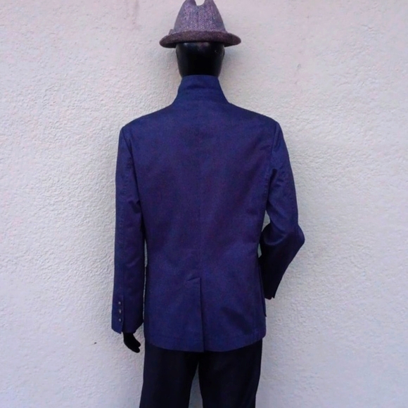 St.Johns Bay Men's Elegant Blue Pure Cotton (3) Buttoned Luxe Blazer